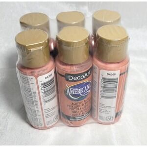 LOT 6 Bottles 2oz DecoArt Crafter's Acrylic Paint - Vintage Pink‎